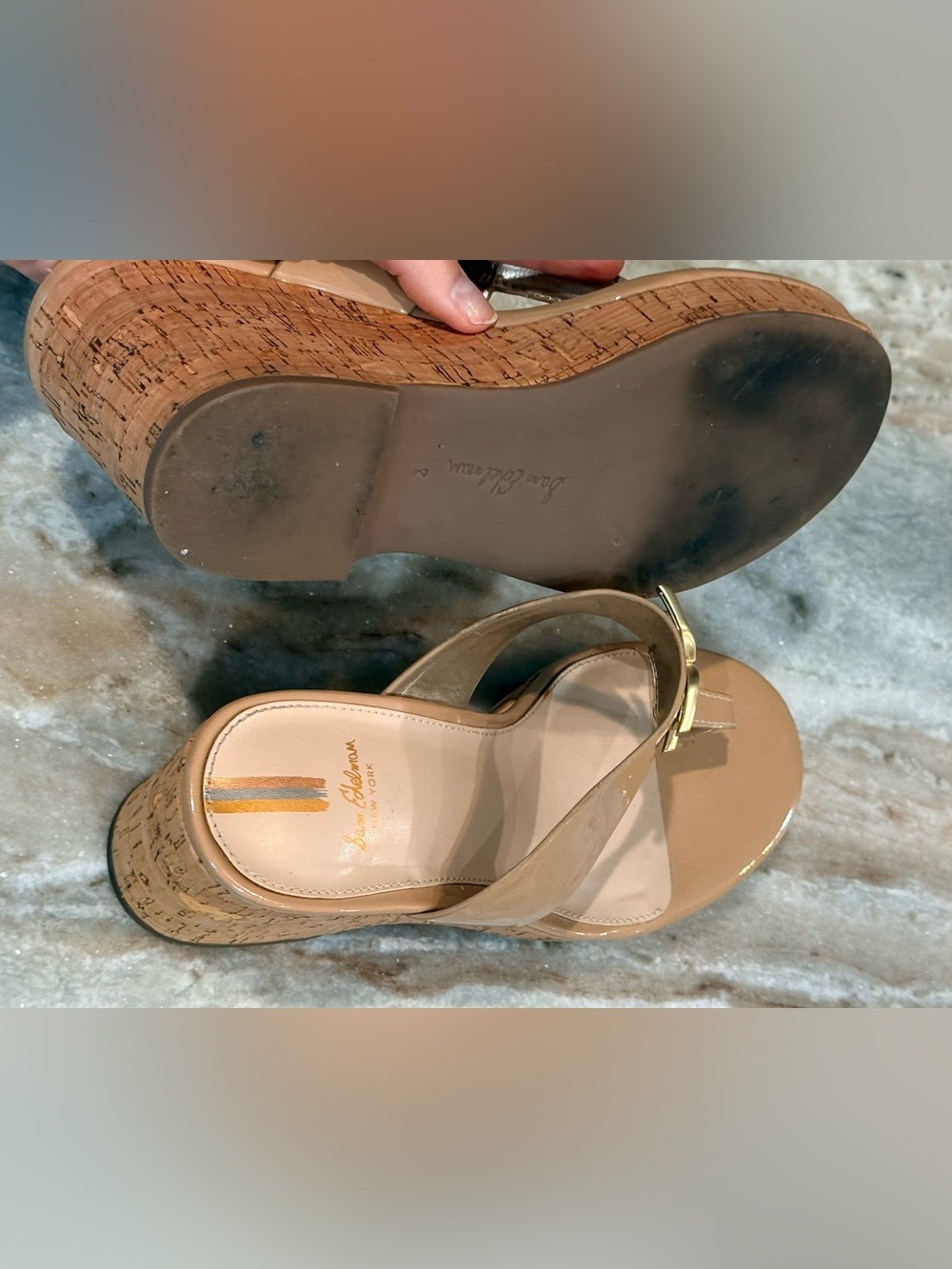 Women’s SAM EDELMAN Yardlie Emblem platform wedge sandals- Size 8 - Picture 7 of 8